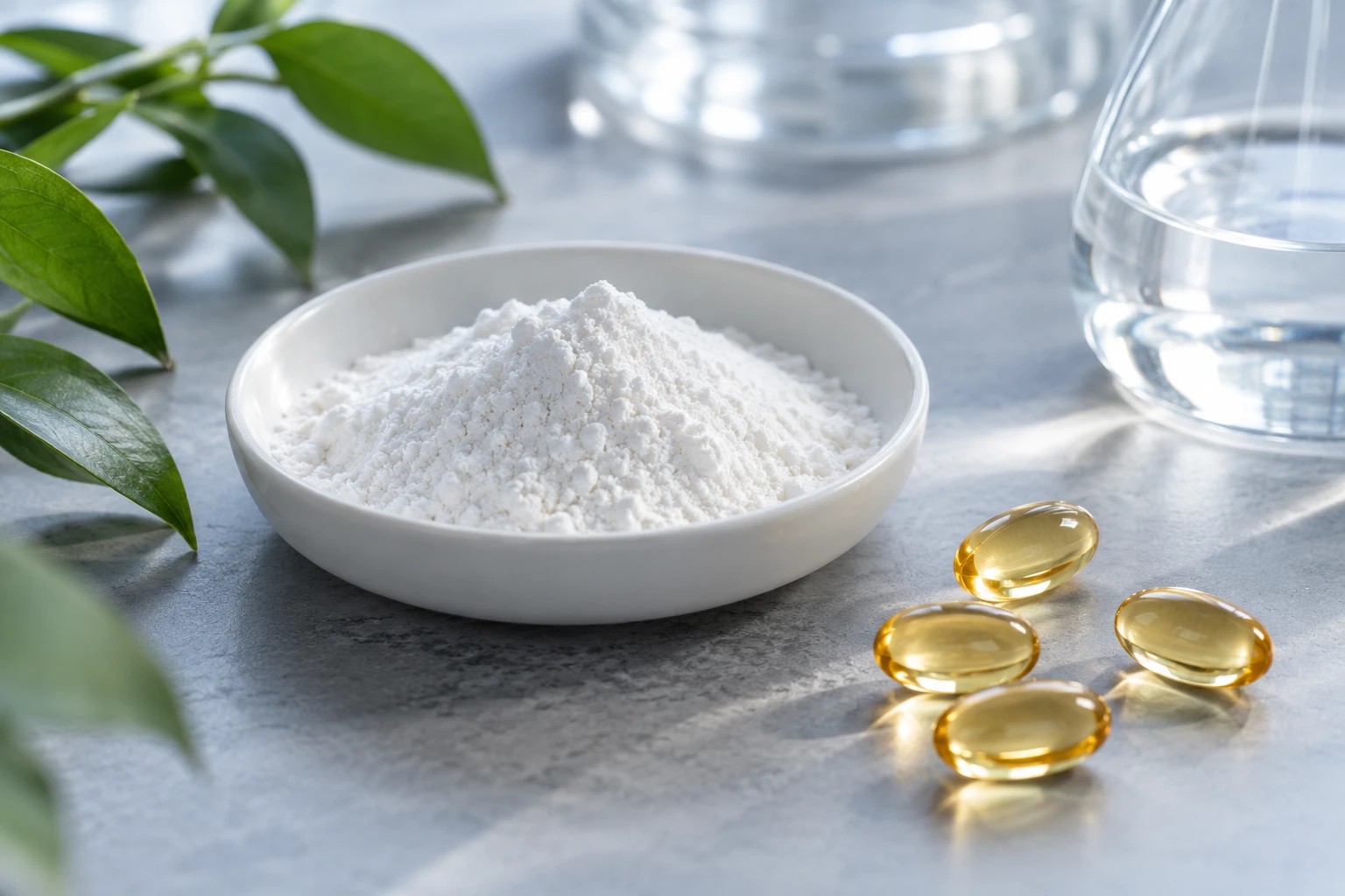 Nutritional ingredient powder and softgels